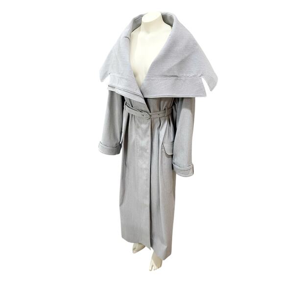 Jacquemus Caruso La Casa Draped Trench Coat Light Grey Size 36 - Picture 10 of 16